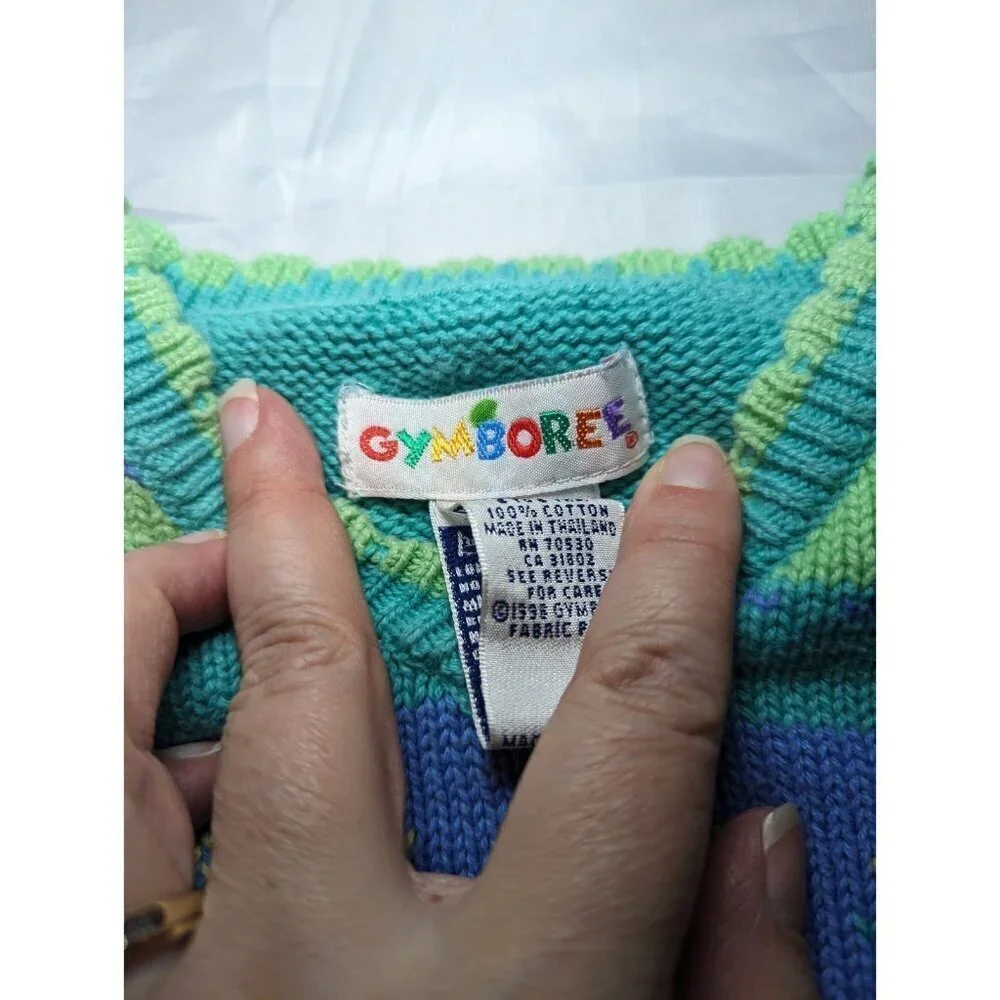 Vintage 1998 Girls Gymboree Long Sleeve 100% Cotton Sweater Girls Size XL Strips
